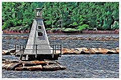 Burlington Breakwater South Light -Digital Painting